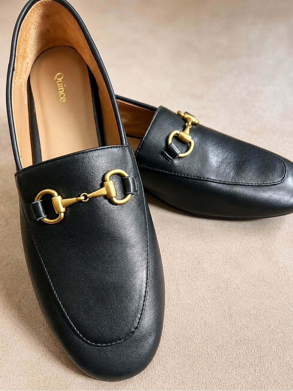 Quince Black Italian Leather Women’s Horsebit Loafer  Size 9